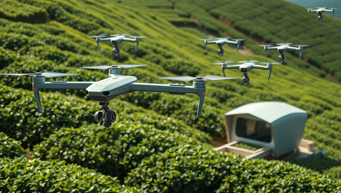 AI-Powered Tea Leaf Harvesting Drone Swarm Concept